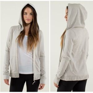 LULULEMON Harmonious Hoodie/Jacket in Heathered Buff / Silver Spoon